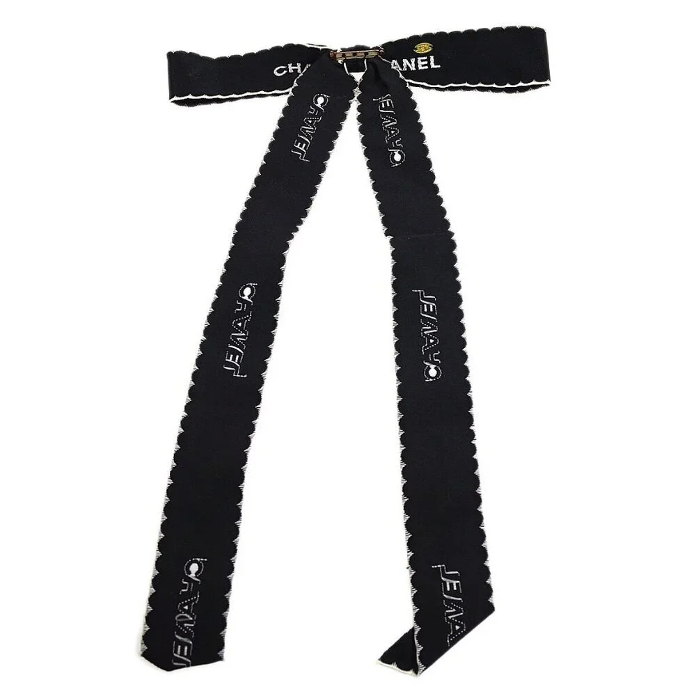 Chanel Bow Brooch Pin Black Satin 12297 - Picture 2 of 4
